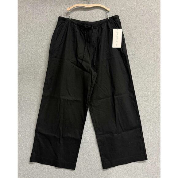 Athleta Paradise Wide Leg Pants Line Blend Lightweight Black Women's Medium NWT - Picture 1 of 7